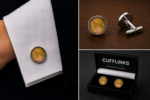 Antique Style World Map Cufflinks Collage