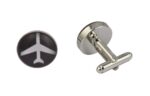 Airplane Black and White Cufflinks