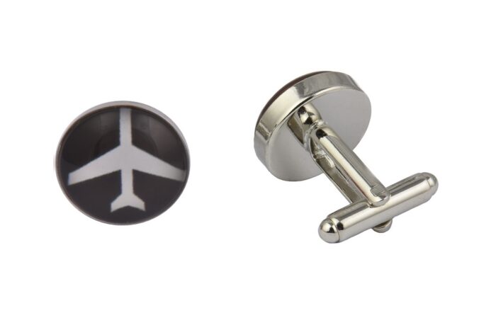 Airplane Black and White Cufflinks