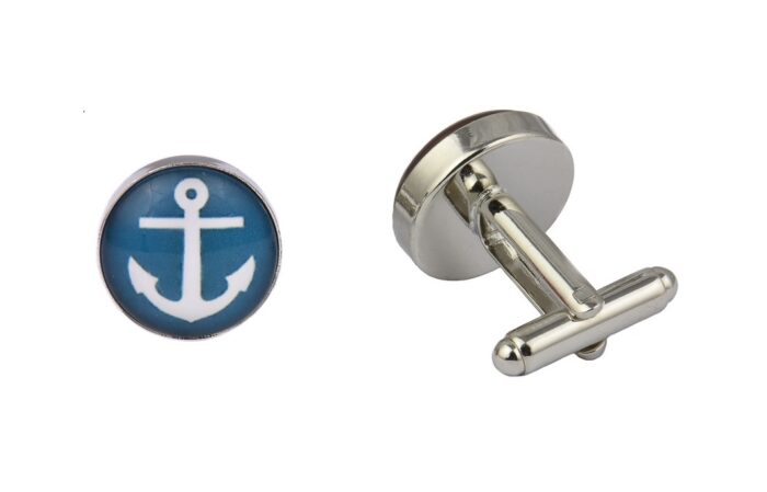Anchor Cufflinks Blue and White