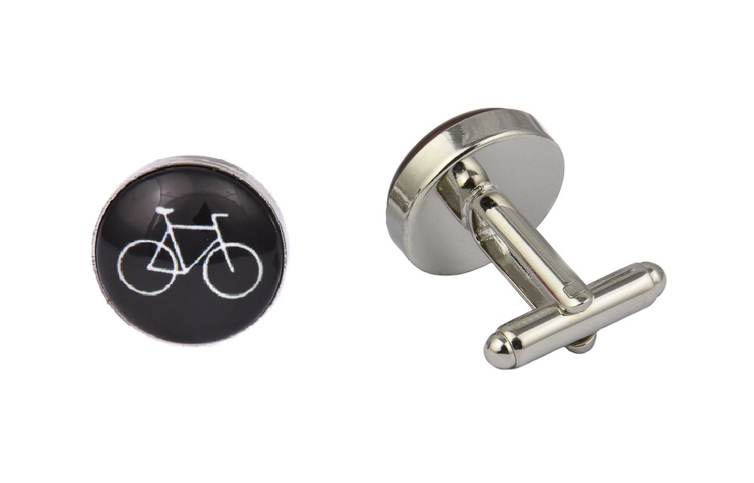 CGHC0029-Bicycle-Black.jpg Black Bicycle Cufflinks - Image 1