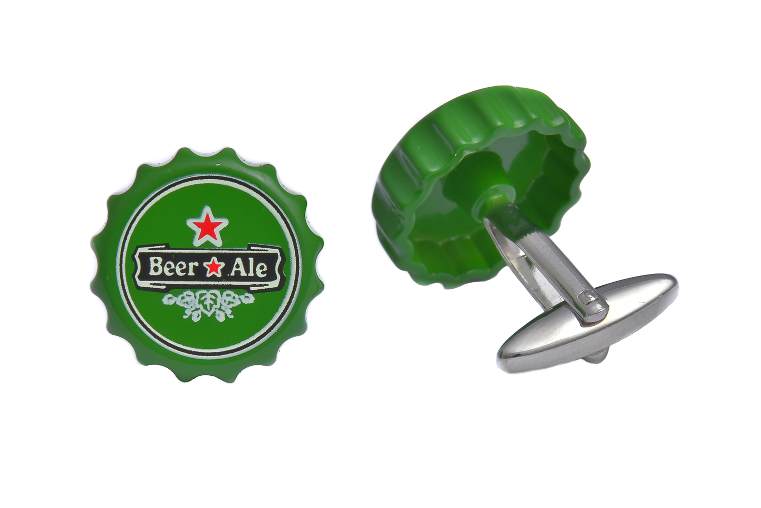 CGHC0048.jpg Bottle Top Green Cufflinks - Image 1