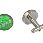 Green Computer Circuit Cufflinks