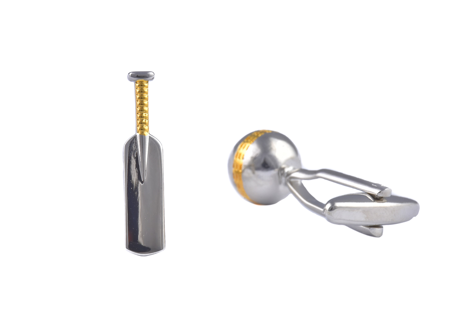 CGHC0109.jpg Cricket Ball & Bat Cufflinks - Image 1