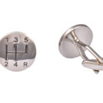 Gear Stick Silver Cufflinks
