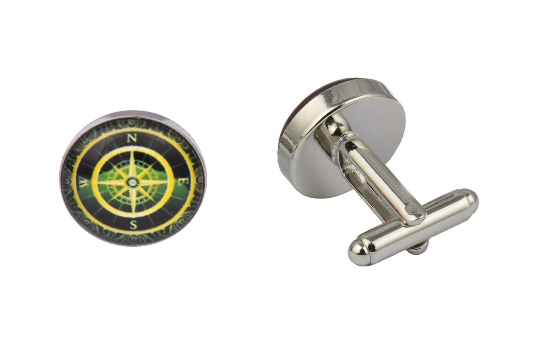CGHC0193-Golden-Compass.jpg Golden Compass Cufflinks - Image 1