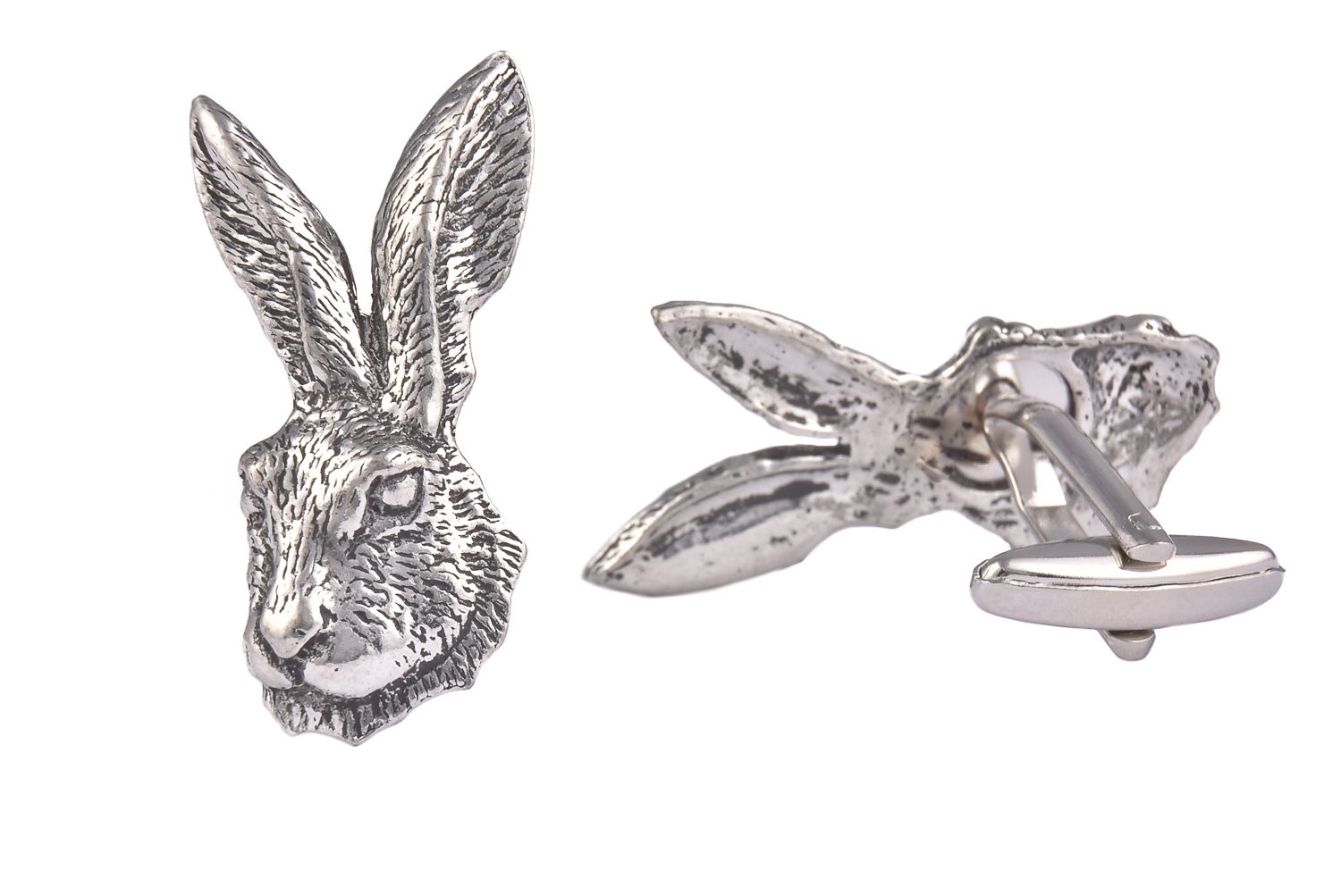 CGHC0208.jpg Hare Pewter Cufflinks - Image 1