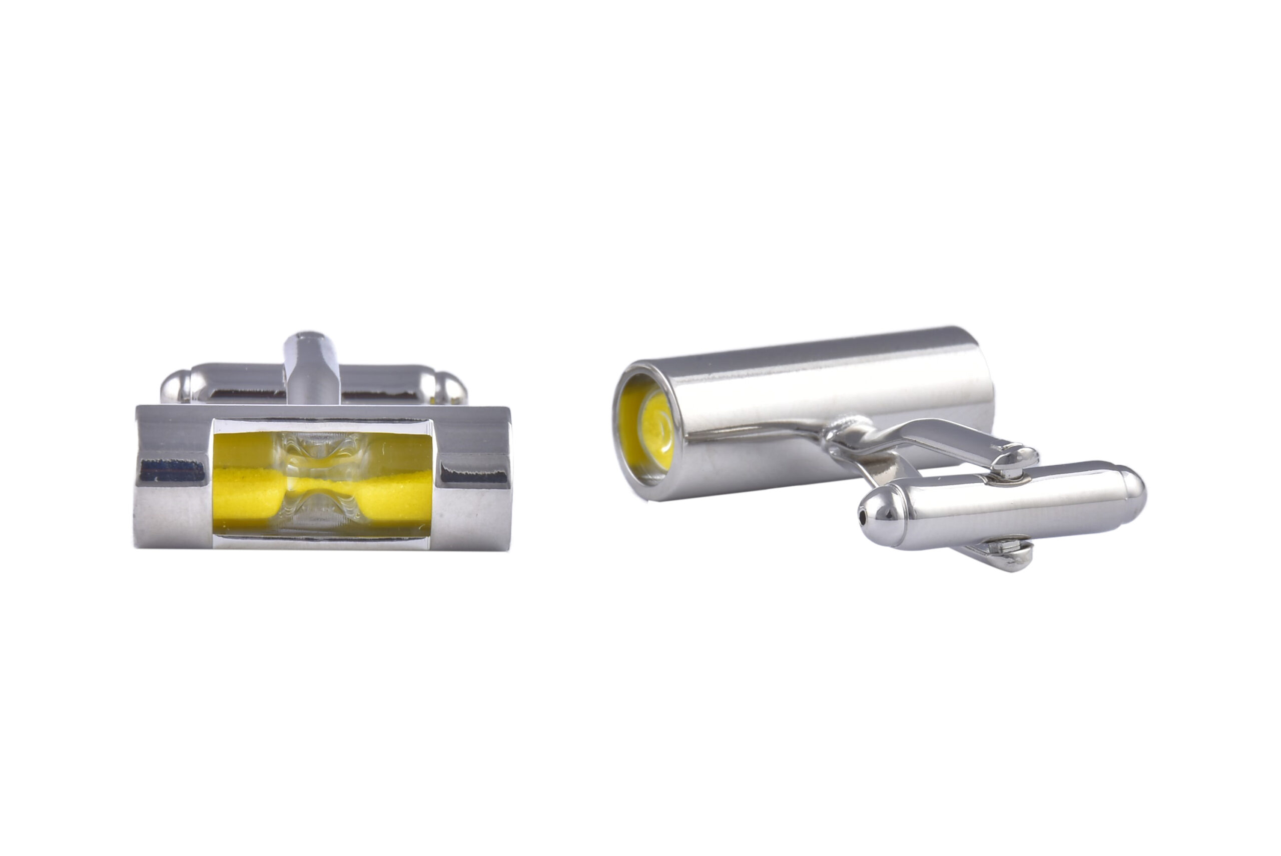 CGHC0222.jpg Yellow Hourglass Cufflinks - Image 1