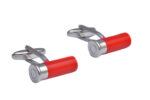 Shot Gun Cartridge Red Cufflinks