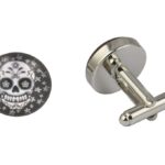 Skull White Flowers Cufflinks