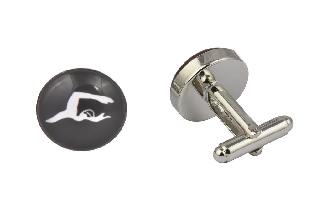 CGHC0446-Swimmer.jpg Swimming Cufflinks - Image 1