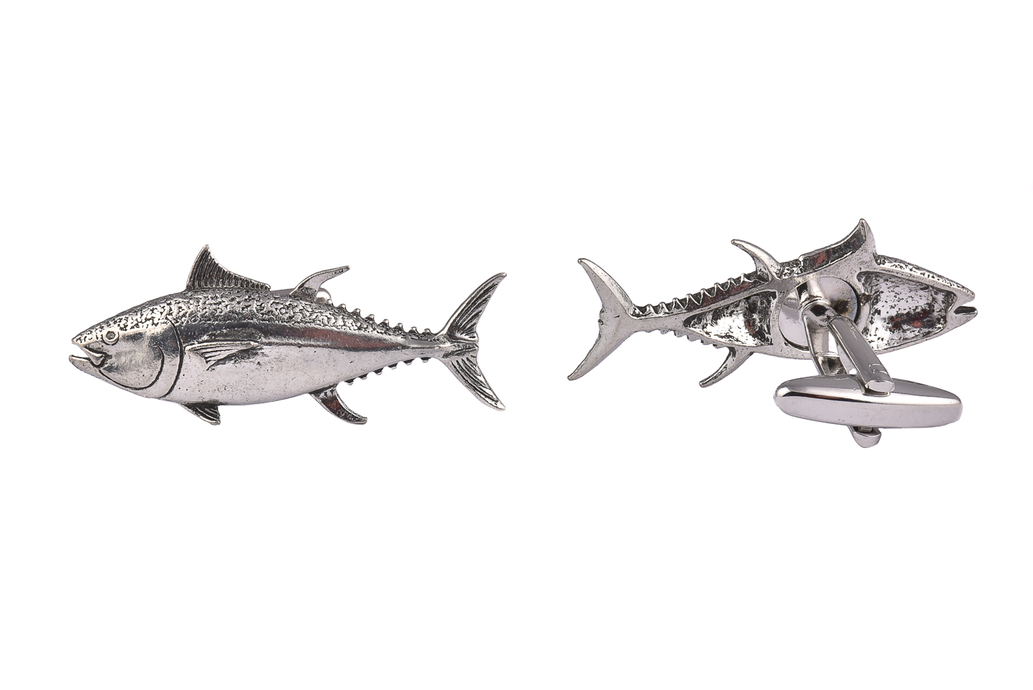 CGHC0489.jpg Fish Tuna Pewter Cufflinks - Image 1