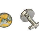 World Map Orange Cufflinks