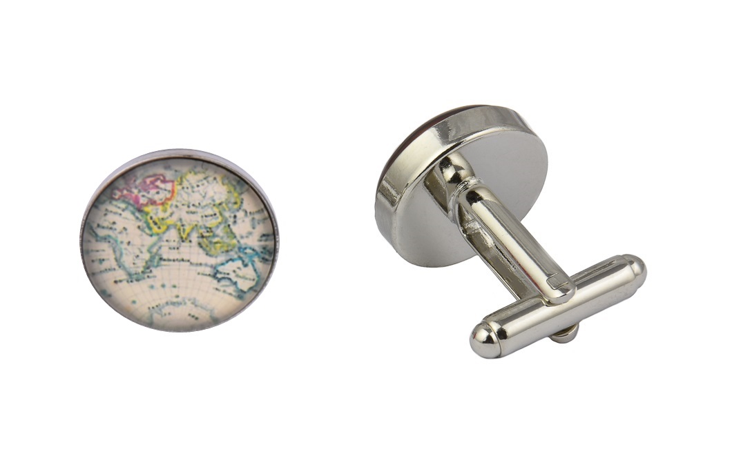 CGHC0536-Colourful-World-Map.jpg Colourful World Map Cufflinks - Image 1