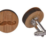 Wooden Cufflinks - Moustache
