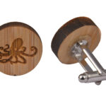 Wooden Cufflinks - Octopus