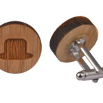Wooden Cufflinks - Top Hat