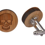 Wooden Cufflinks - Skull