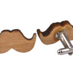 Wooden Cufflinks - Moustache Shape