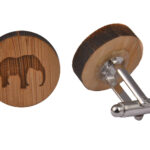Wooden Cufflinks - Elephant