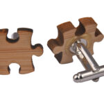 Wooden Cufflinks - Jigsaw
