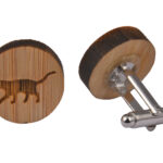 Wooden Cufflinks - Cat Thin