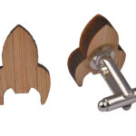 Wooden Cufflinks - Rocket Shape