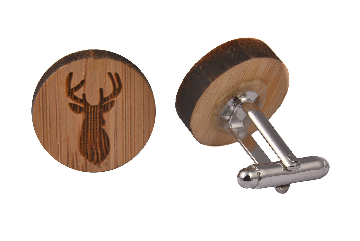 CGHC0613.jpg Wooden Cufflinks - Stag - Image 1
