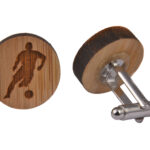 Wooden Cufflinks - Football Player