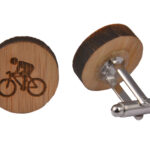 Wooden Cufflinks - Cycling