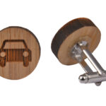 Wooden Cufflinks - Car Front