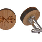 Wooden Cufflinks - Chequered Flag