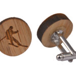 Wooden Cufflinks - Skier