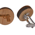 Wooden Cufflinks - Gun Pistol