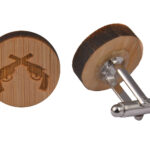 Wooden cufflinks - Revolver Crossed