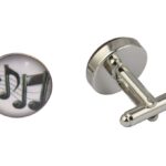 Musical Notes White Cufflinks