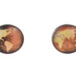 World Map Yellow Cufflinks