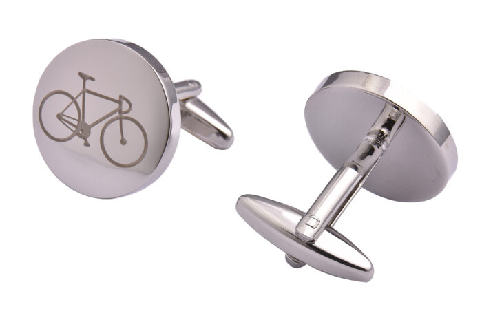 Silver Bicycle Cufflinks - Image 2