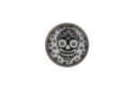 Black Flowers Skull Lapel Pin Badge