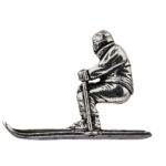 Skier Pewter Lapel Pin Badge