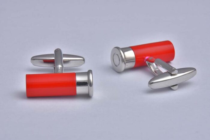 Shot Gun Cartridge Red Cufflinks - Image 2