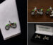Silver Cufflinks with a Motorbike Design