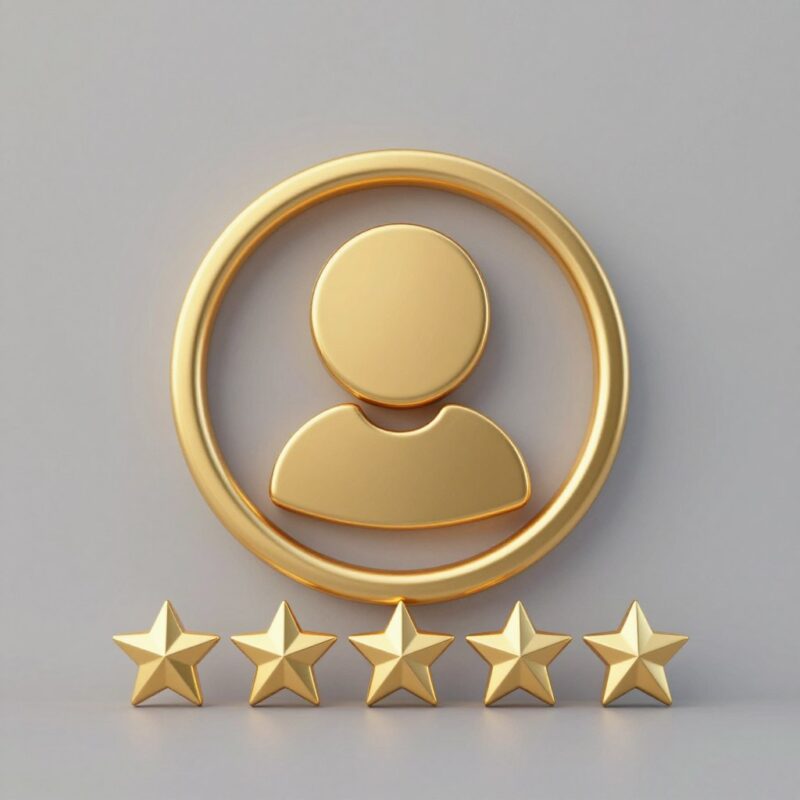 Customer service five-star rating icon