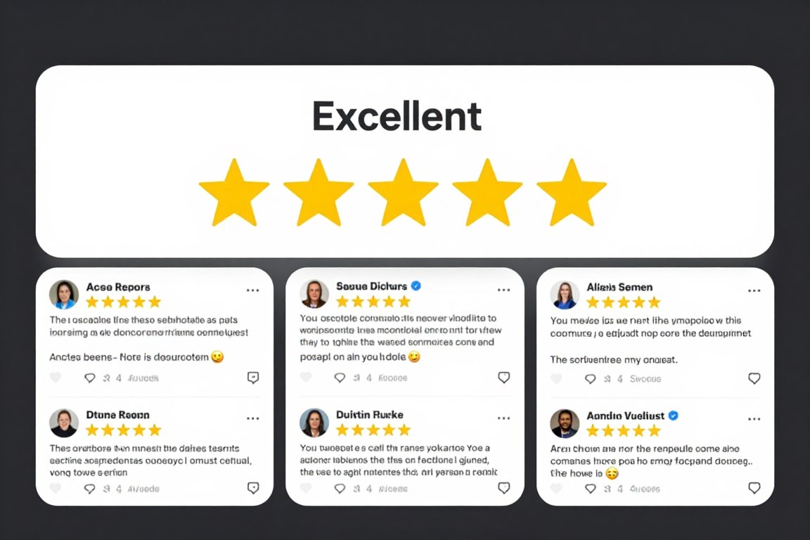 Five-star customer review rating display