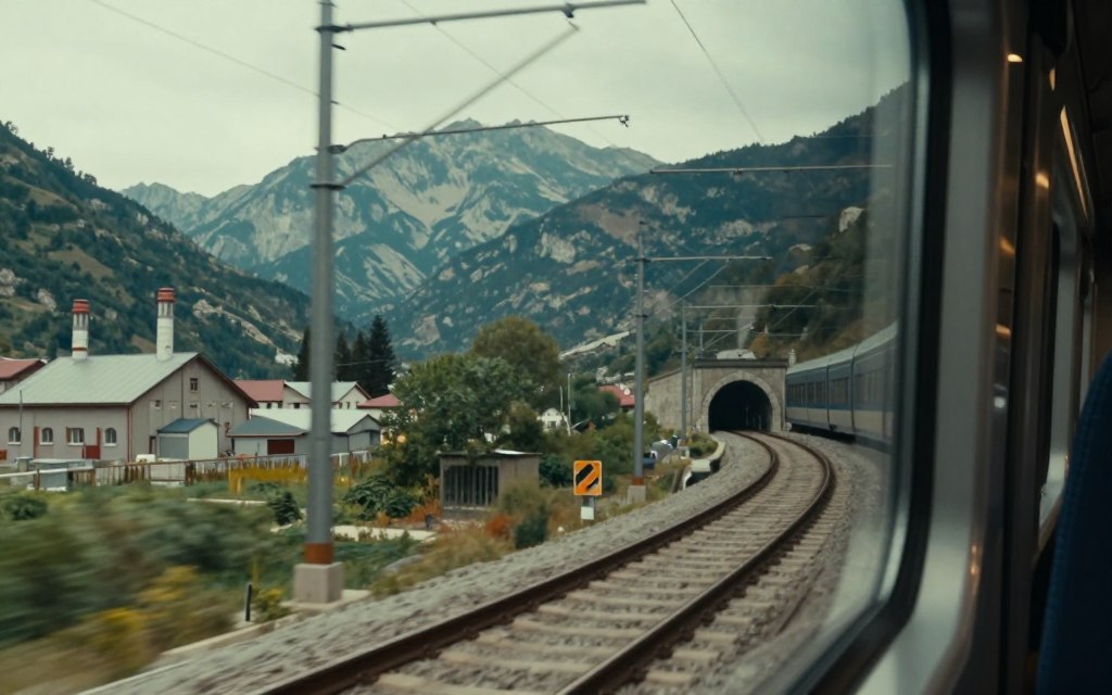 Michel Gondry's artistic composition showing train journey synchronized with music beats