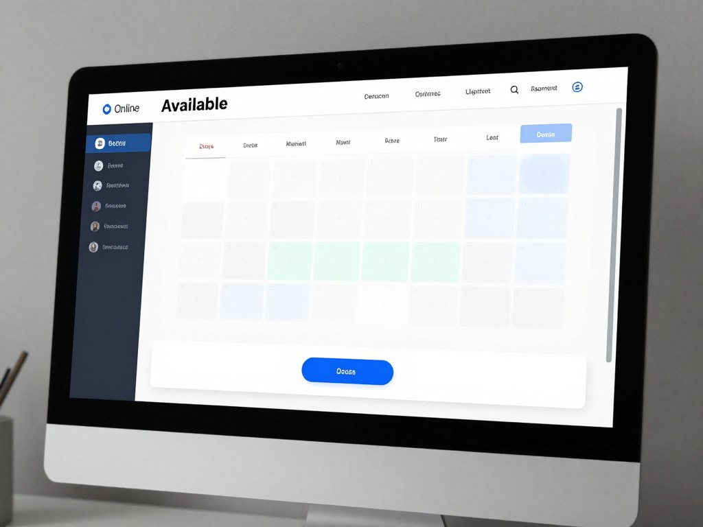 Online booking calendar interface