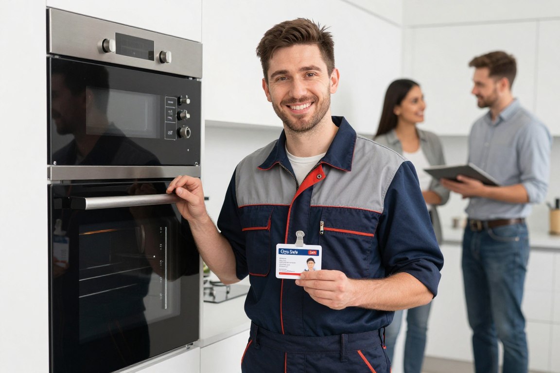 Professional oven repair engineer with certification in London