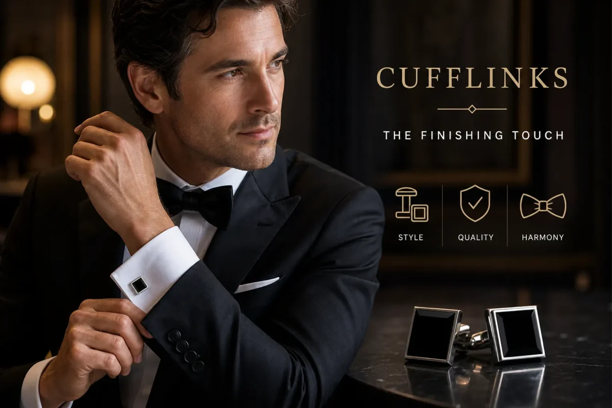 black tie cufflinks