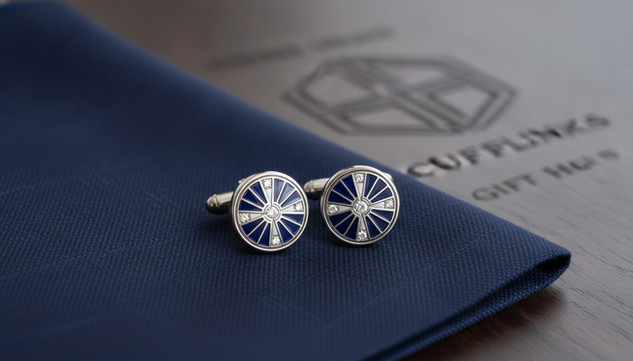 cufflinks on suit