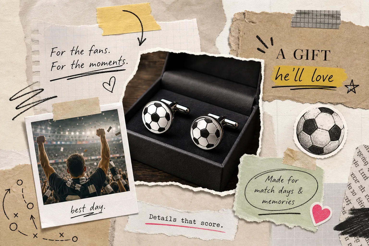 football cufflinks